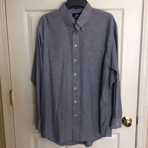 Stafford blue chambray button down shirt 17 34/35